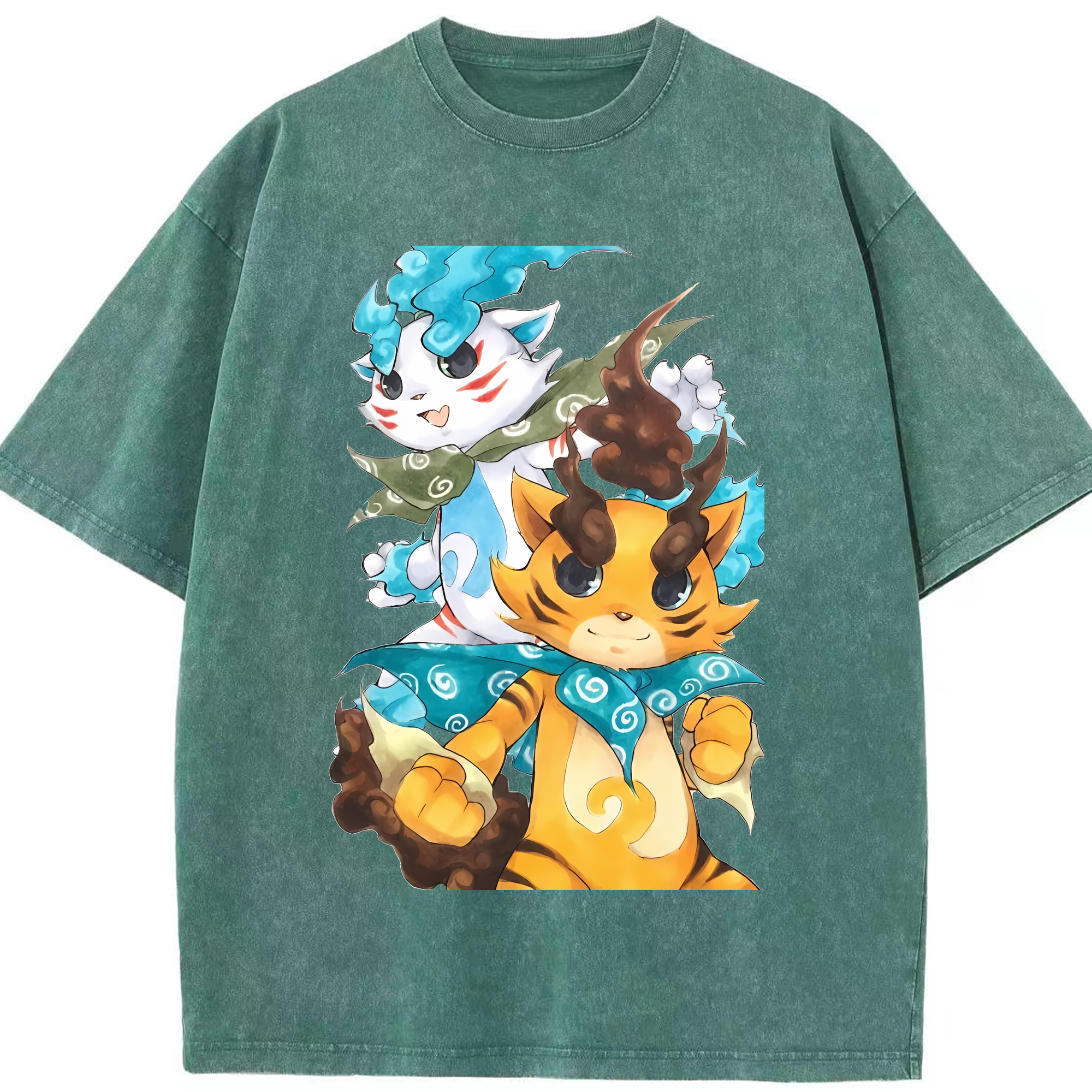 （画像用） 妖怪ウォッチ Yo-kai Watch 綿100% ヴィンテージ風 半袖Tシャツ（フロントプリント）